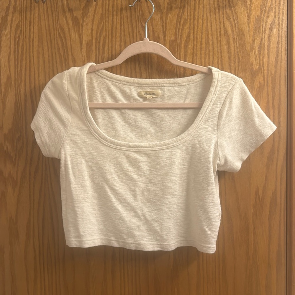 Off white Madewell cropped shirt size medium